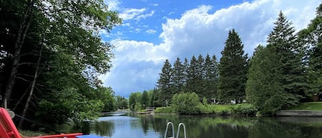 Private dock right on the water. Swimming and fishing just a few meters away.