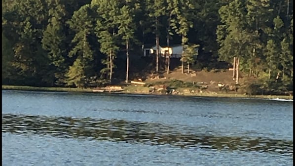 Water view of Harrods Hideaway. 