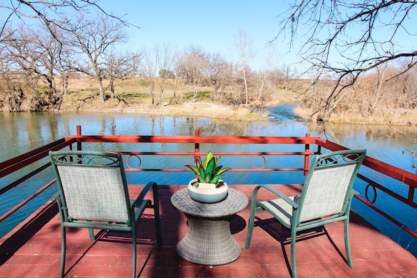 Listen to the rapids from your private dock