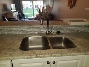 The granite counters are brand new along with the backsplash. 