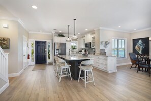 Large kitchen with a center island