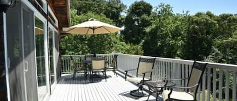 Wrap around deck overlooking the Shinnecock  Bay