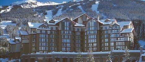 View of the Award Winning Westin with Blackcomb Mountain in the background