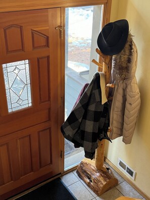 Sturdy pine coat rack that we love!