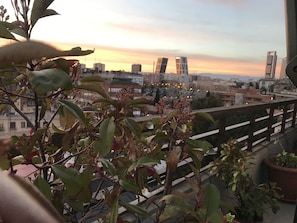 Terrace with sunset view from another angle.