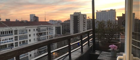 Terrace with sunset view