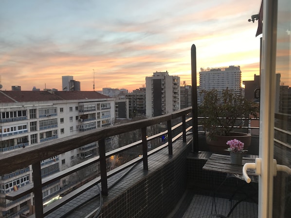 Terrace with sunset view