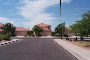 View from the front of the home. All front yard is professionally landscaped. 