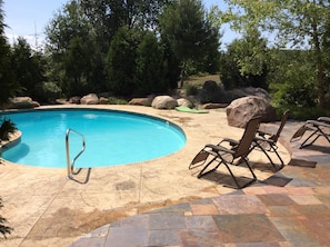 Pool bedazzled with boulders