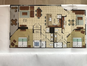layout of 2 bedrooms