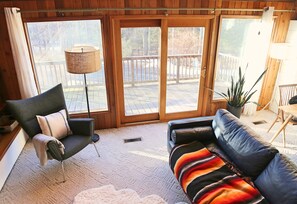 Comfy leather sofa and wingback chair