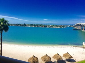 Another view of the private beach and inter coastal waterway 