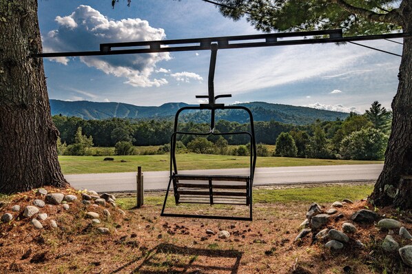 Chairlift swing from the old Barker Chairlift! Next year's Christmas card!!