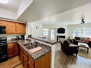 Light and bright kitchen with all of the amenities you will need.