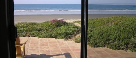 Looking out from the house to the Beach