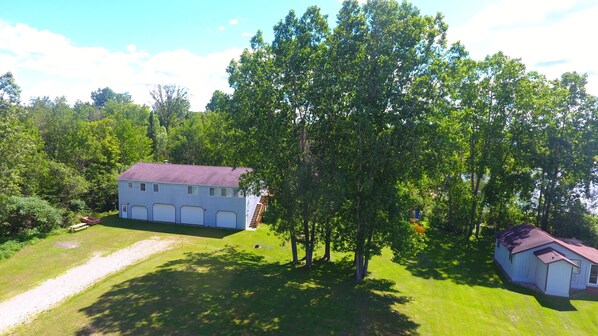 The upper level house steps away from the lake and  beach.
