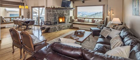 Main Living Area with Fireplace and Scenic Views