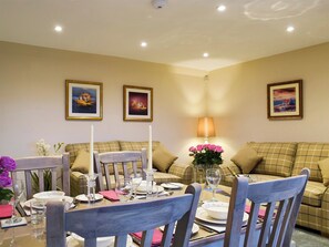 Relaxing living and dining room | The Lodge Cottage, Methven, near Perth