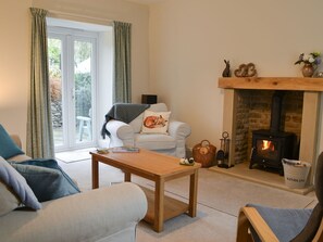 Living room with wood burner | Desmond House, Middleton-In-Teesdale