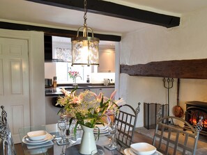 Dining area with feature inglenook fireplace  | Hopedene Cottage, Weare, near Axbridge