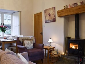 Cosy woodburner on the ground floor  | School Cottage, Newbiggin-in-Bishopdale, near Leyburn