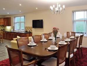 Open plan kitchen, living and dining area | Liftingstane Farmhouse - Liftingstane, Closeburn, near Thornhill