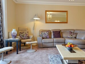 Spacious living room with wood burner | Maesbangor Farmhouse - Maesbangor, Capel Bangor, near Aberystwyth