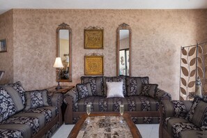 Comfy sofas in the living room.
