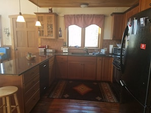 Kitchen with new appliances.