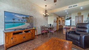 Large tv in th elivin groom.