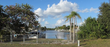 River view via front porch & channel to the Caloosahatchee River