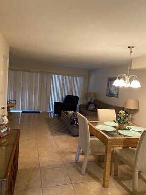 Living room and dining area