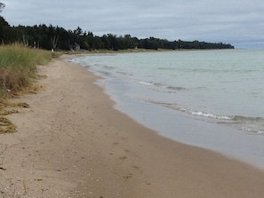 looking to the north, standing in front of cottage.