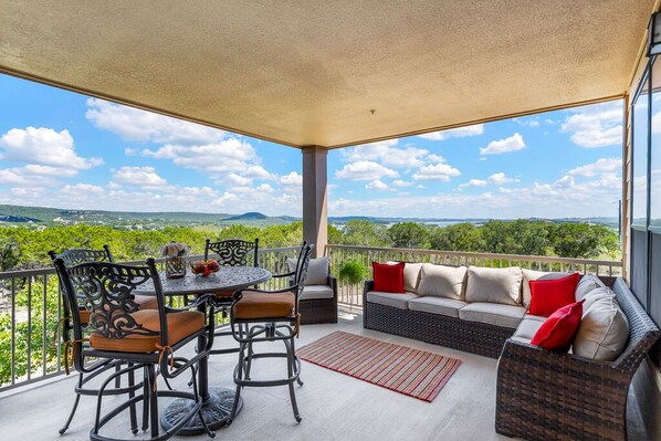 Balcony porch sitting for 8-10 people