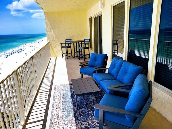 Brand New Gorgeous Balcony Furniture on the 40 Ft Balcony