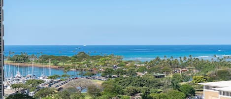 Vue sur la plage ou l’océan