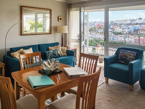 Living and dining areas with balcony access | 3 Linden Court - Linden Court, Brixham