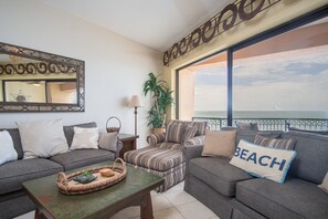 cozy living groom by sliding door