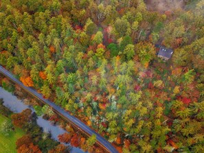 The vivid Fall at The Mashburn Mountain Lodge. Book now for late October peak