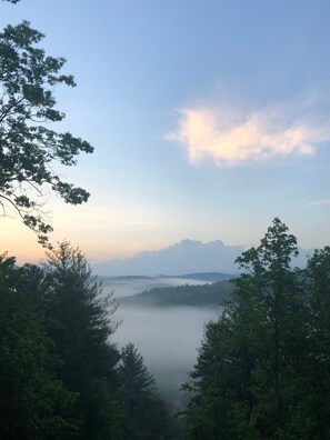 Tallulah River and long range mountains in the North view