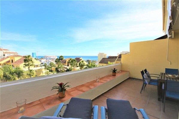 Beautiful and spacious balcony with stunning sea views