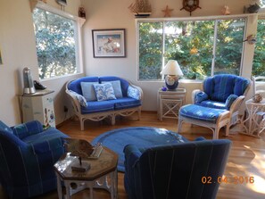 At home in the living room