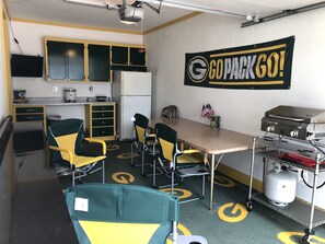 Garage is ready for tailgate fun!