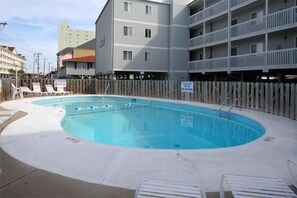 Take a cool dip in the pool after a fun day at the beach.