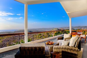 The exterior is set up to take advantage of the breathtaking views 
