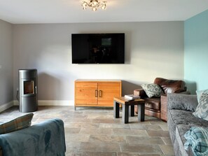 Cosy living area with wood pellet burner | Brewers Cottage, Near Hexham