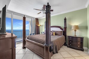 Master Bedroom with King Size bed and Private Access to Balcony