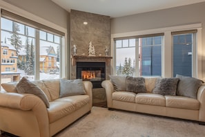 Cozy Living Room with Gas Fireplace