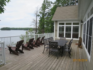 Upper deck with great views and outdoor dining area + bbq