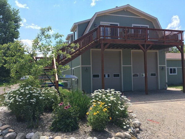 Second story offers views of fields in a quiet rural setting